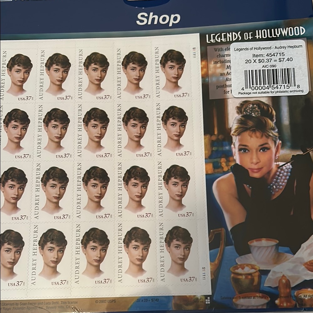Legends of Hollywood Audrey Hepburn Stamps